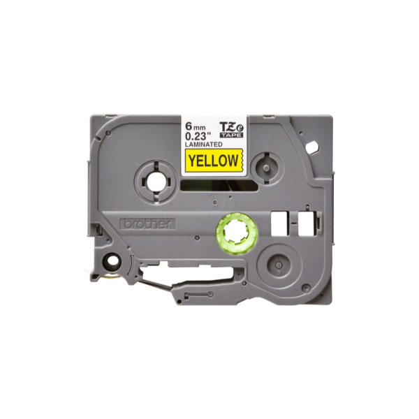 Ruban Brother TZe-611 - 6mm Noir / Jaune